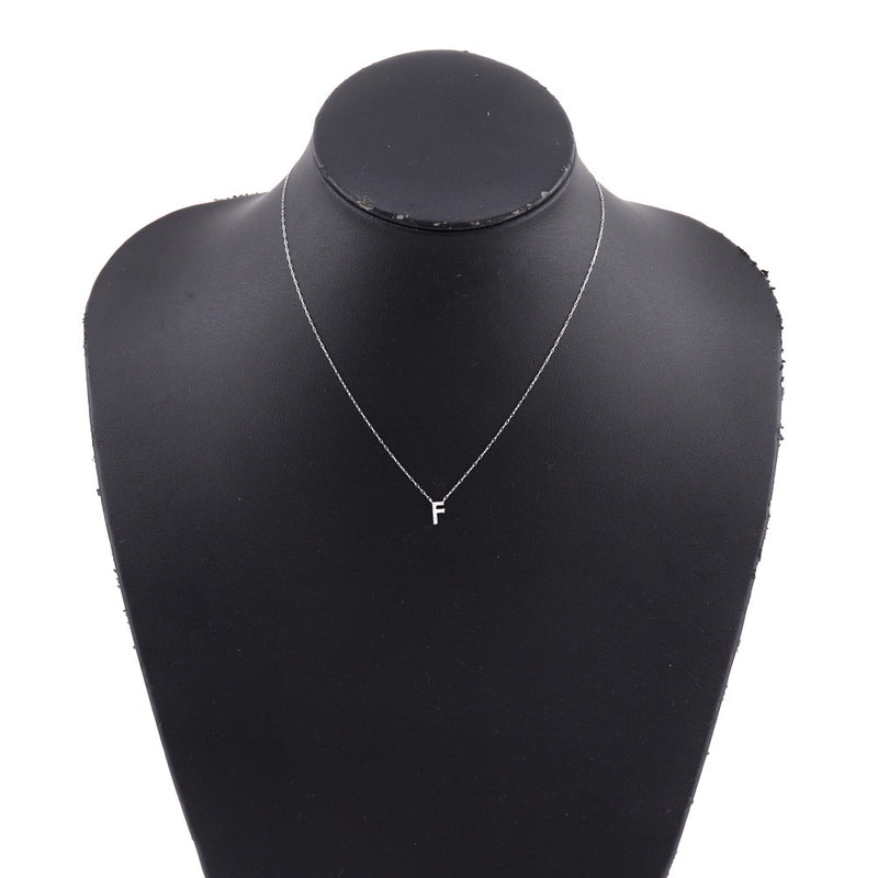 초기 "F"목걸이 18K화이트 골드 X 다이아몬드 0.05 스탬프 약. 0.8g 초기 "F"여성 SA 순위