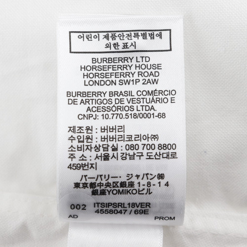 [Burberry] Burberry 
 Longue chemise à filet 
 4558047 1006 Coton White Men's S grade