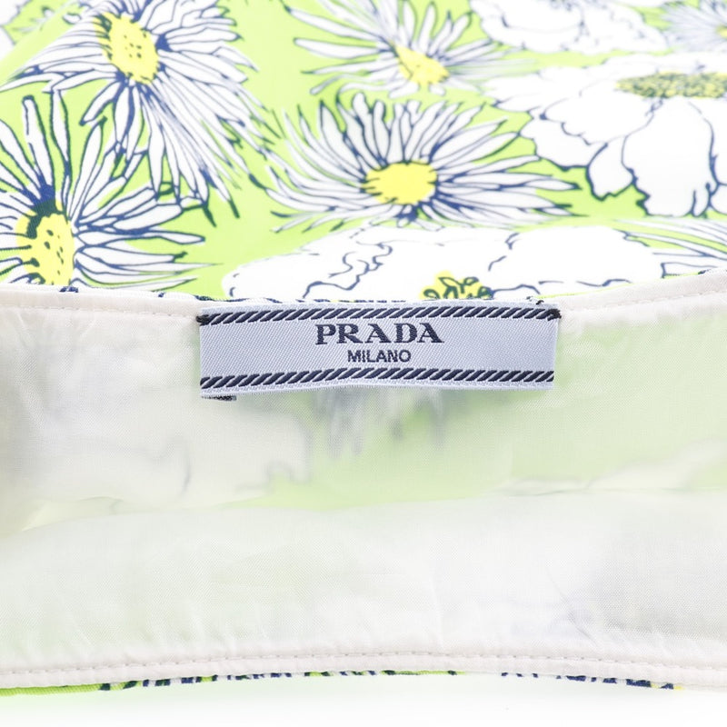 PRADA] Prada Floral cotton green ladies mini skirt A rank