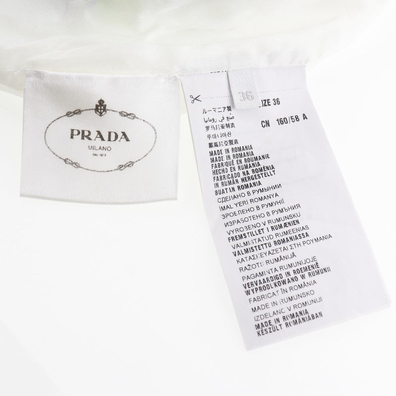 【PRADA】プラダ
 ミニスカート
 花柄 コットン グリーン レディースAランク