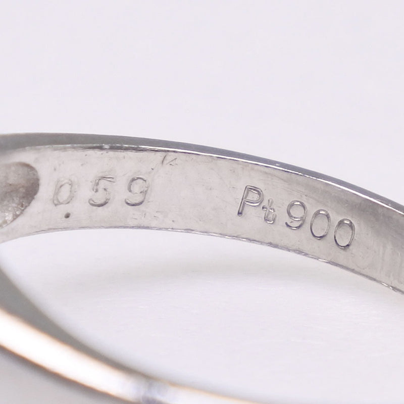 7号 リング・指輪
 Pt900プラチナ×エメラルド×ダイヤモンド E0.59 D0.15刻印 約4.1g レディースAランク