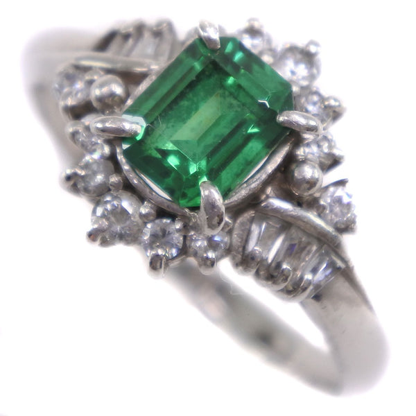 No. 10.5 Anillo / anillo 
 PT900 Platinum X Emerald X Diamond Aproximadamente 3.9 g Damas A Rank