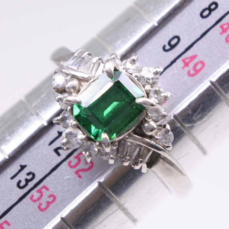 Anillo / anillo No. 11 
 PT900 Platinum X Emerald X Diamond Aproximadamente 3.9 g Damas A Rank