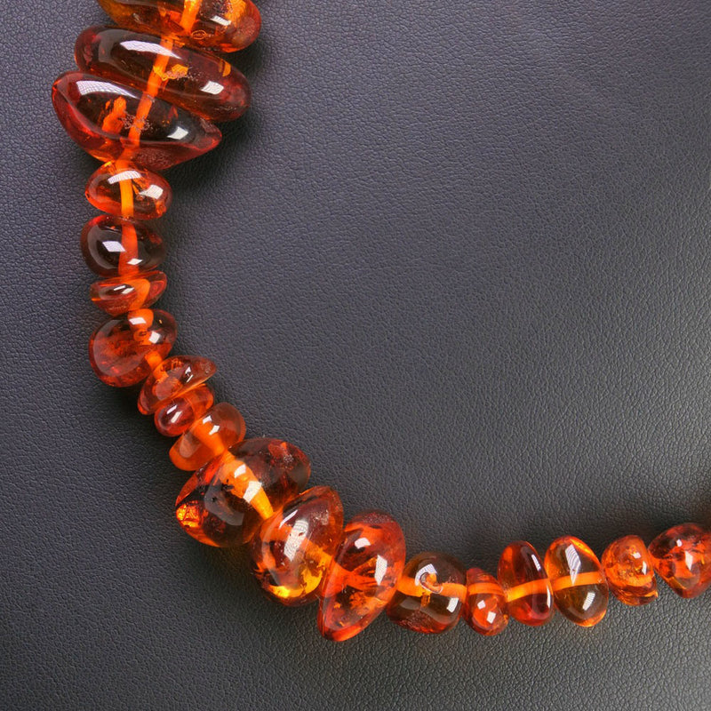 Necklace× Kohaku/Amber clear about 81.9G Ladies