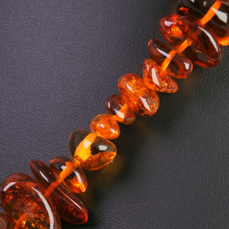 Necklace× Kohaku/Amber clear about 81.9G Ladies