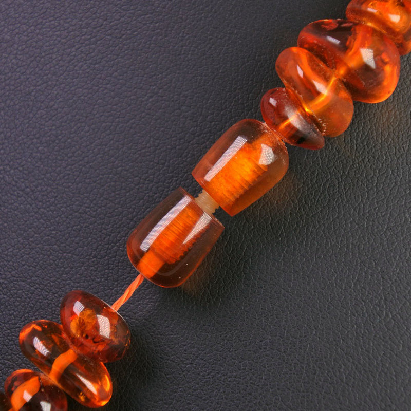 Necklace× Kohaku/Amber clear about 81.9G Ladies