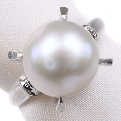 Pearl No. 13 Anillo / anillo 10.0 mm Pearl X PT850 Platino aproximadamente 5.3g Pearl Ladies A Rank