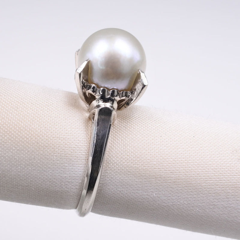 Pearl No. 13 Anillo / anillo 10.0 mm Pearl X PT850 Platino aproximadamente 5.3g Pearl Ladies A Rank