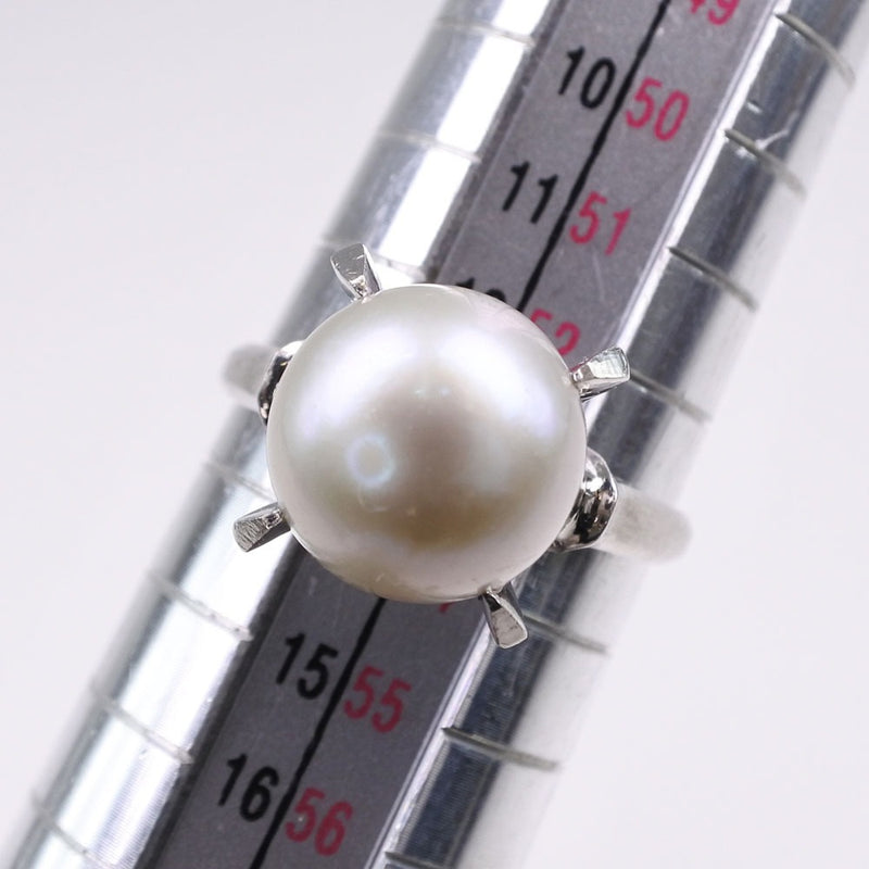 Pearl No. 13 Anillo / anillo 10.0 mm Pearl X PT850 Platino aproximadamente 5.3g Pearl Ladies A Rank