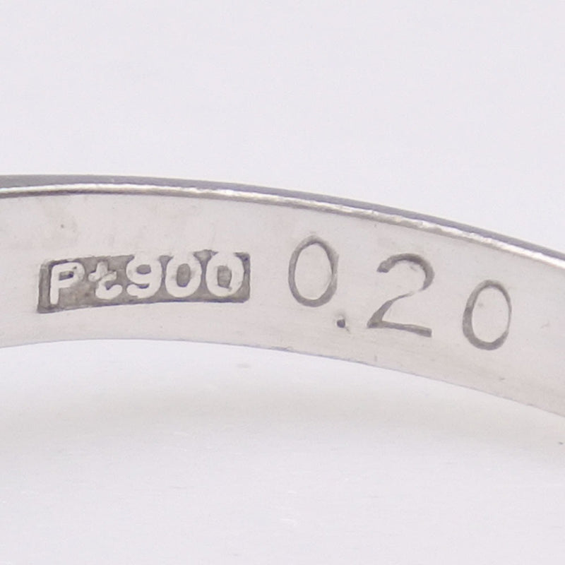 No. 11 ring / ring 
 PT900 Platinum x Emerald x Diamond E0.34 D0.20 Engraved Approximately 4.4G Ladies SA Rank