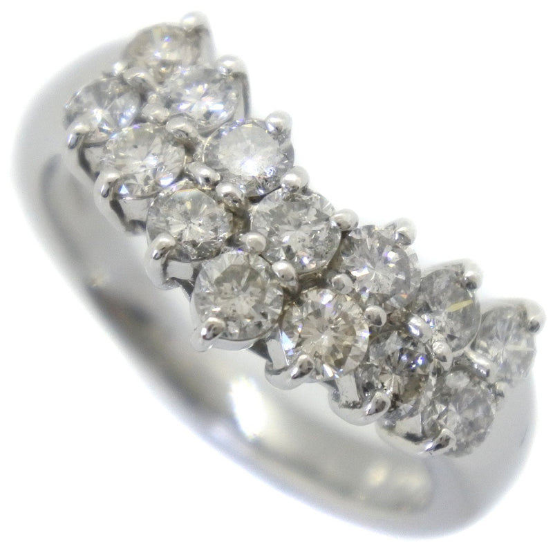 Marcado No. 9.5 Anillo / anillo 
 PT900 Platinum x Diamond 1.01 Sello de aproximadamente 5.5g Da Earling Ladies A+Rank
