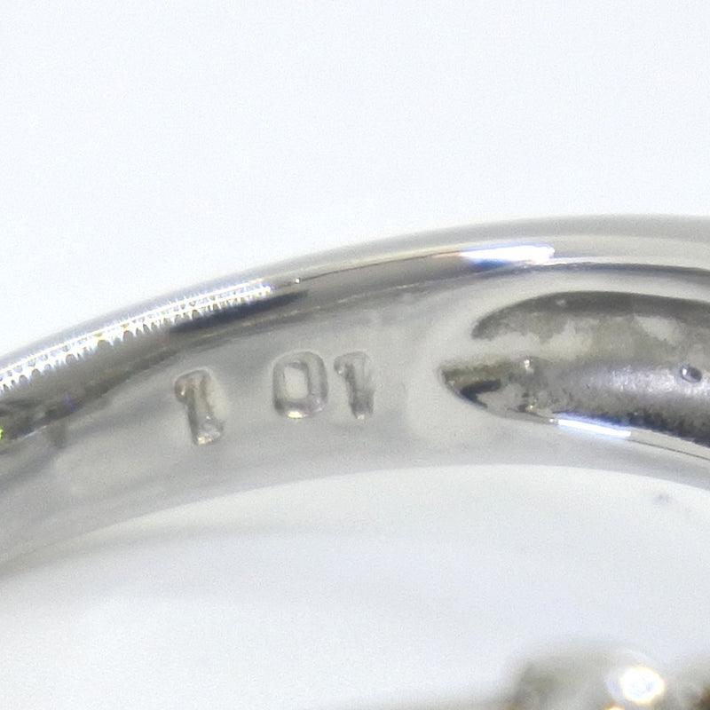 Marcado No. 9.5 Anillo / anillo 
 PT900 Platinum x Diamond 1.01 Sello de aproximadamente 5.5g Da Earling Ladies A+Rank
