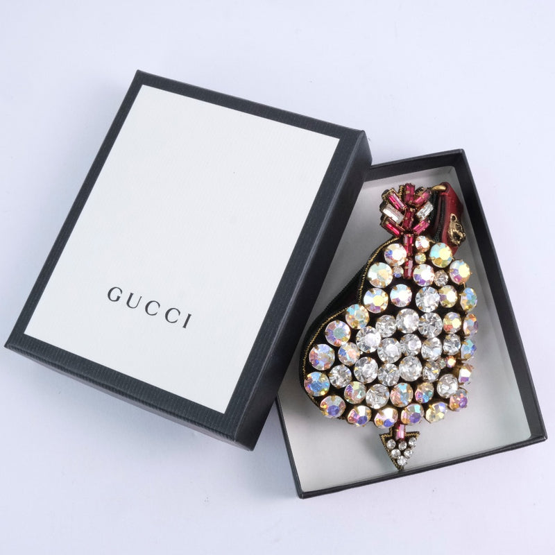 [Gucci] Gucci 
 Piercedhart手镯 
 Bijou Leather X Rhinestone刺穿心脏女士