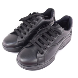 [PRADA]PRADA Sneakers 5 1/2 Leather Black 4E engraved Ladies N rank