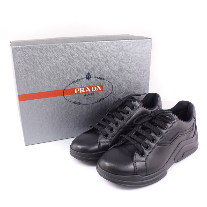 [Prada]PRADA Zapatillas 5 1/2 de cuero negro 4e grabado damas n rank