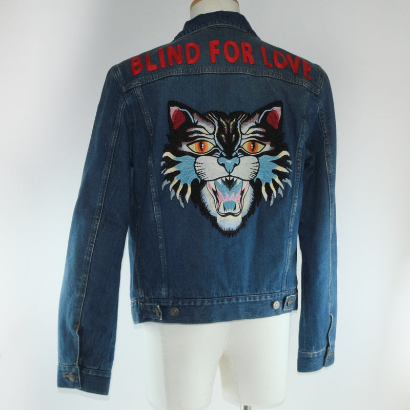 [GUCCI] Gucci 
 Angry Cat Denim Jacket 
 Denim Angry Cat Unisex A+Rank