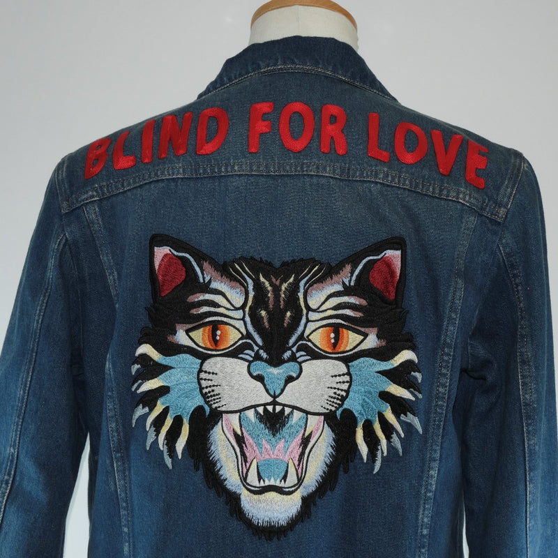 [GUCCI] Gucci 
 Angry Cat Denim Jacket 
 Denim Angry Cat Unisex A+Rank
