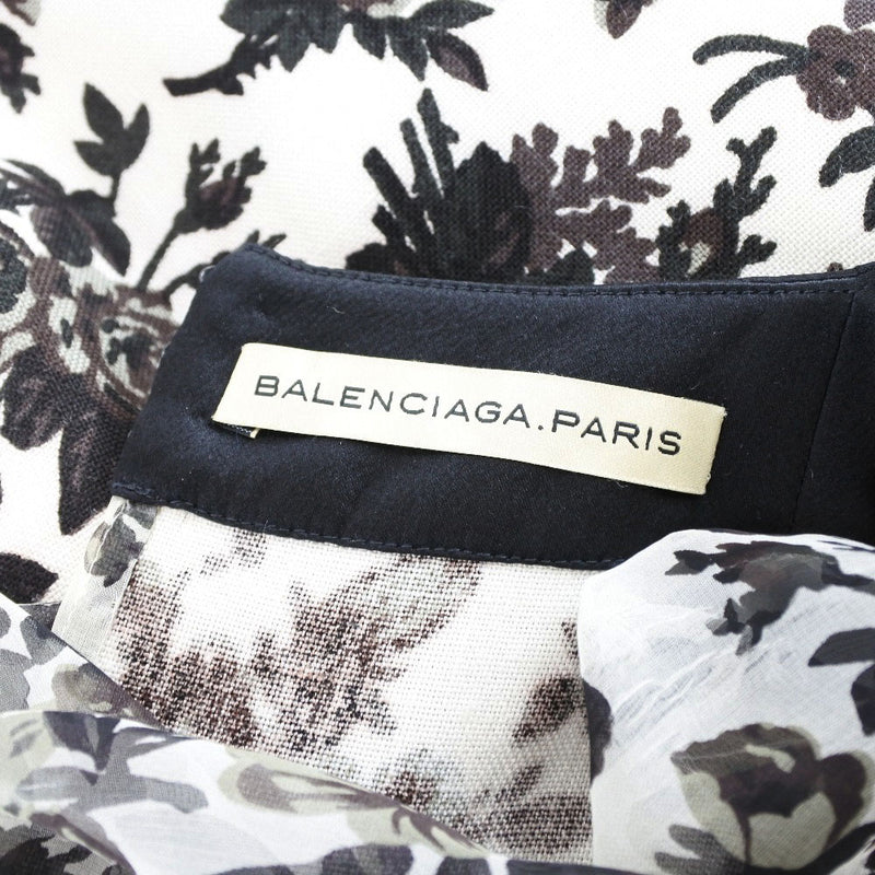 [Balenciaga] Balenciaga 
 una pieza 
 Silk White/Black Ladies A-Rank