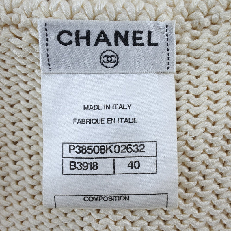 【CHANEL】シャネル
 ニット ワンピース
 編み込み P38508K02632 シルク×コットン ベージュ knit レディースA-ランク