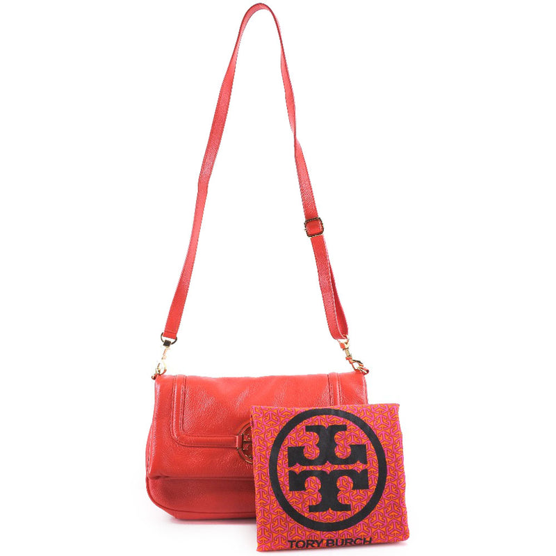 [Tory Burch] Tory Burch Shoulder Bag Leather Red Snap Button Button Ladies A Rank