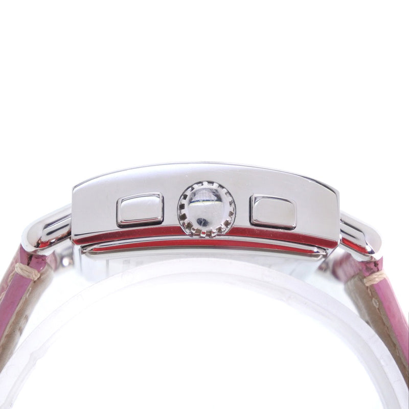 [Coach] Coach chronograph watch 0253 Stainless Steel× Leather Silver Quartz Chronograph Raspberry PinkDial CHRONOGRAPH Ladies A-Rank