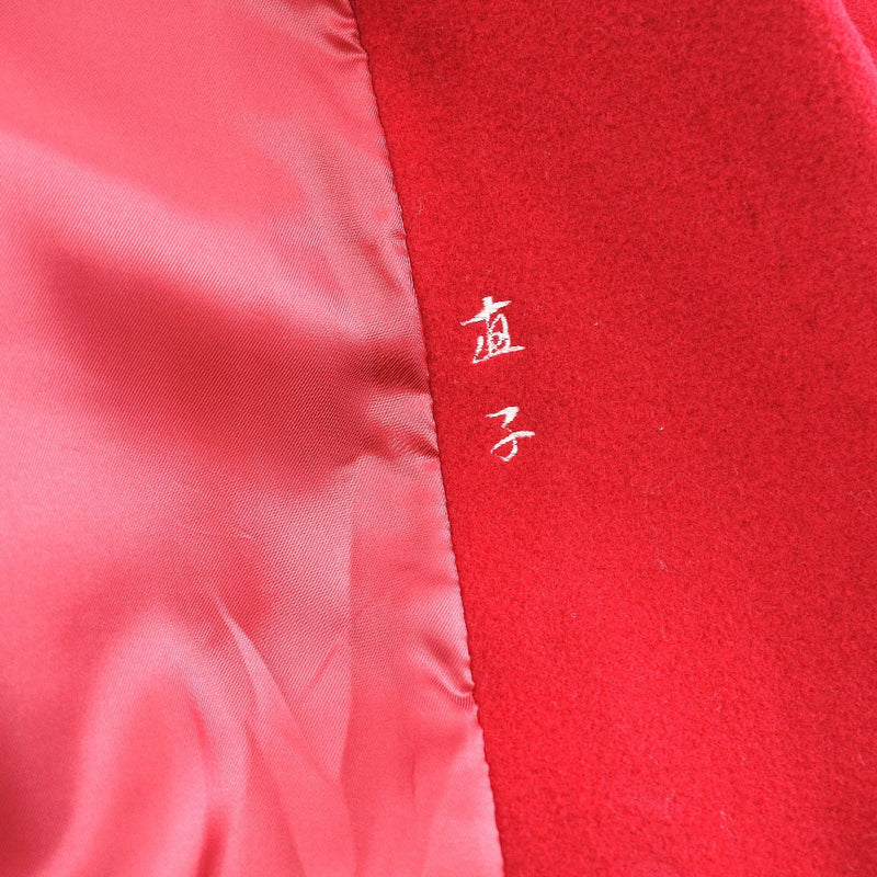 【BALLY】バリー
 ロングコート ステンカラーコート
 9号 P01525 ウール×カシミヤ 赤 Long coat レディースA-ランク