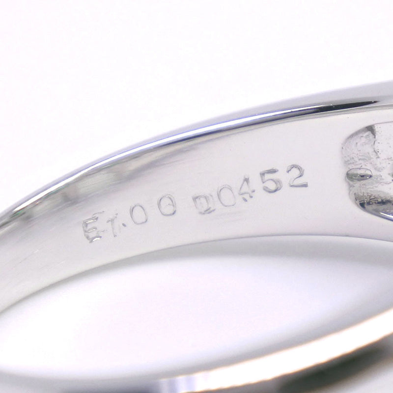 No. 10 Ring 18KWhite Gold x Emerald x Diamond E1.00/D0.452 Engraved about 4.9G Ladies A-Rank