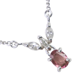 Necklace PT850 Platinum x Diamond x Ruby 0.43/D0.15 Arms 3.9G Ladies A Rank