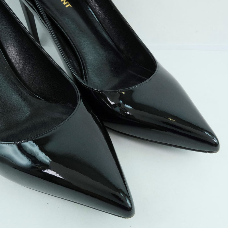 [Saint Laurent PARIS] Sun Laurent 
 Enamel pumps 
 Patent leather black enamel ladies