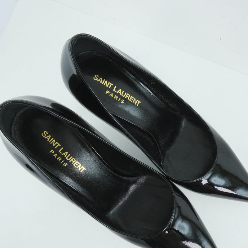 [Saint Laurent PARIS] Sun Laurent 
 Enamel pumps 
 Patent leather black enamel ladies