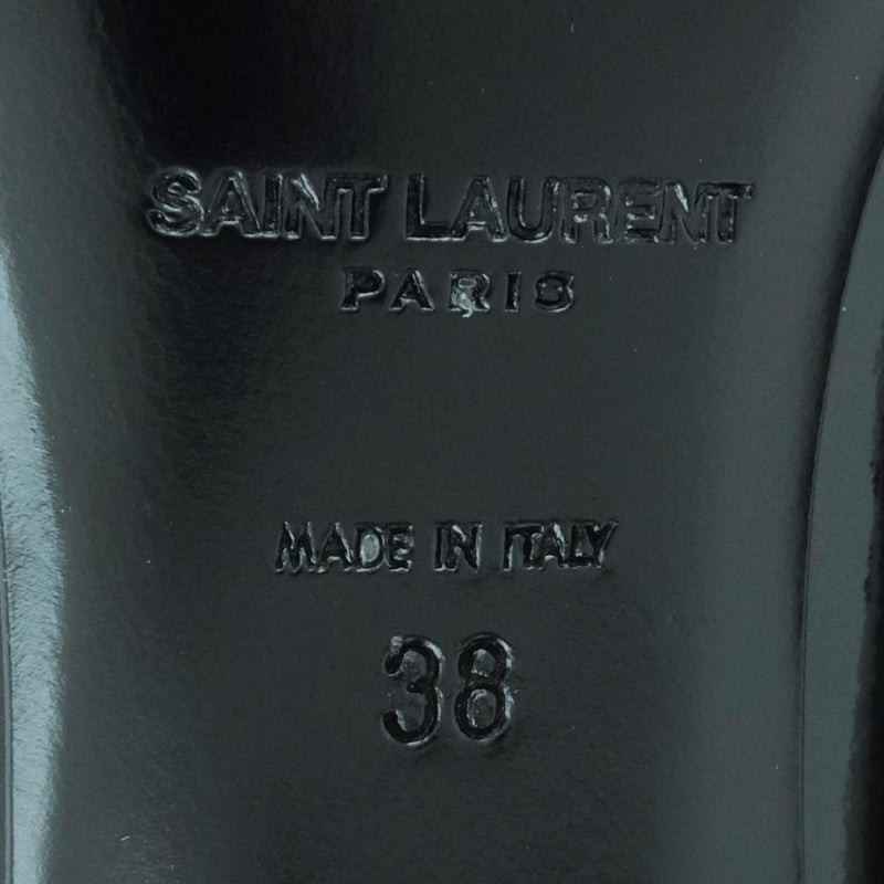 [Saint Laurent Paris] Sun Laurent 
 Bombas de esmalte 
 Damas de esmalte negro de cuero de patente