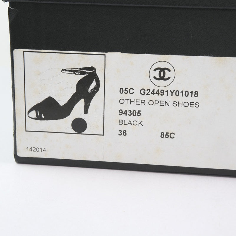 [CHANEL] Chanel 
 Sandals 
 05C G24491Y01018 Patent leather x Satin Black Ladies B-Rank