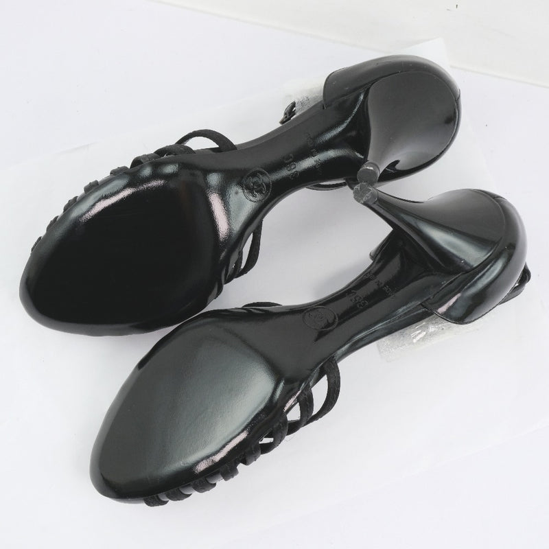[香奈儿]香奈儿 
 凉鞋 
 05C G24491Y01018漆皮X缎面黑色女士B级
