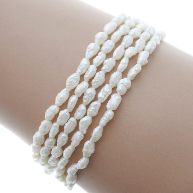 Collar de perlas de bebé 
 Pulsera de 2 piezas Conjunto de 5 giros consecutivos 2.7 ~ 3.4 mm Pearl x Plata aproximadamente 36.2g Baby Pearl Ladies A-Rank