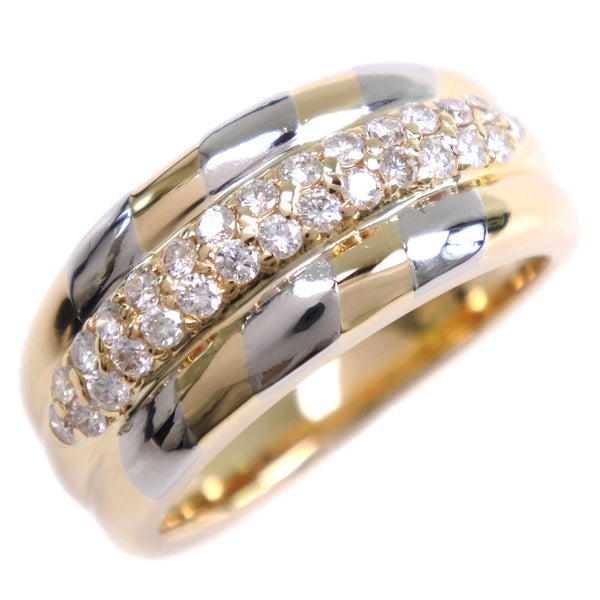 9 번 링 / 링 18K옐로우 골드 X PT900 플래티넘 X 다이아몬드 실버 D0.30 약 6.1g 숙녀 SA 랭크