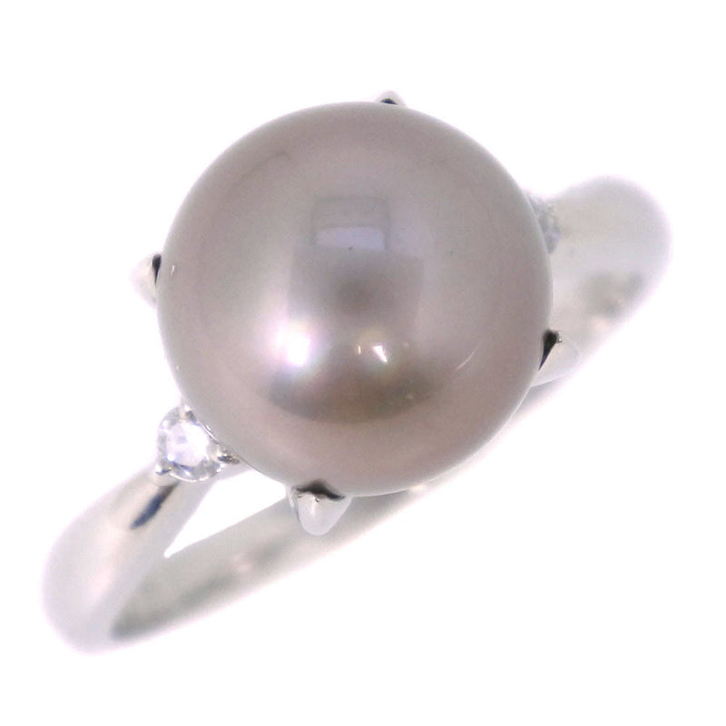 진주 크기 13 링/링 10.0 mm PT900 플래티넘 X 블랙 펄 (Pearl) (Black Cultured Pearl) x 다이아몬드 그레이 0.07 스탬프 약. 5.1G Pearl Women 's SA 순위