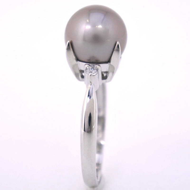 真珠 13号 リング・指輪 10.0 ｍｍ Pt900プラチナ×ブラックパール（黒蝶真珠）×ダイヤモンド グレー 0.07刻印 約5.1g –  KYOTO NISHIKINO
