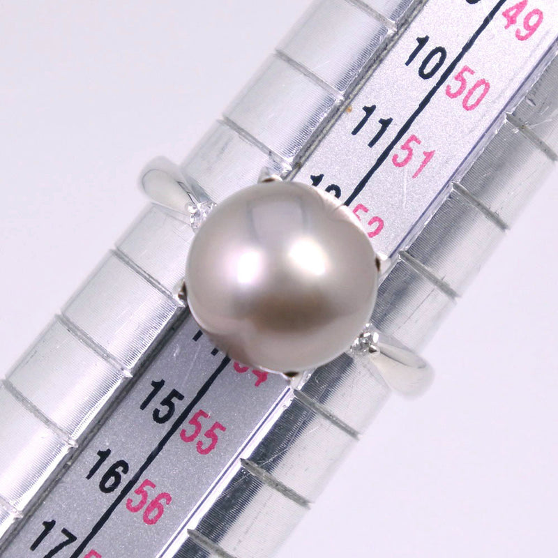 진주 크기 13 링/링 10.0 mm PT900 플래티넘 X 블랙 펄 (Pearl) (Black Cultured Pearl) x 다이아몬드 그레이 0.07 스탬프 약. 5.1G Pearl Women 's SA 순위