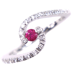 Anillo / anillo No. 12 
 K18 Gold White X Ruby X Diamond Pink D0.12/0.12 Aproximadamente 2.7G Damas SA Rango