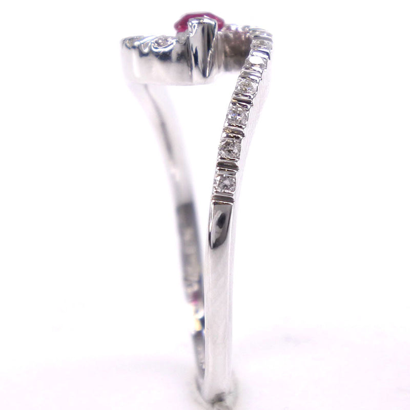 Anillo / anillo No. 12 
 K18 Gold White X Ruby X Diamond Pink D0.12/0.12 Aproximadamente 2.7G Damas SA Rango