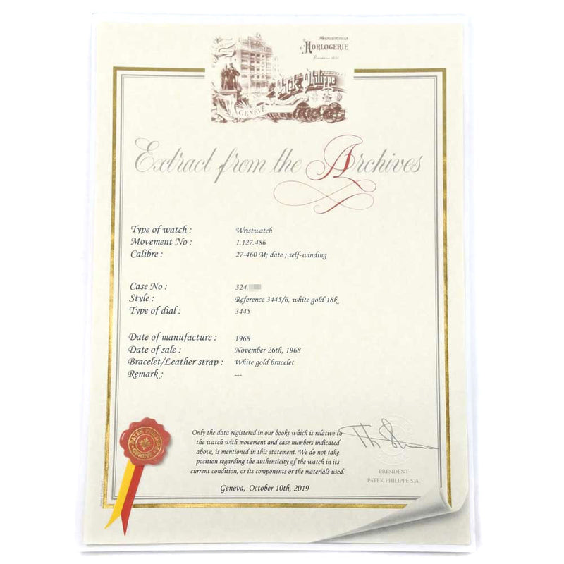 [PATEK PHILIPPE] Montre Patek Philippe Calatrava 
 3445/6 Remontage manuel