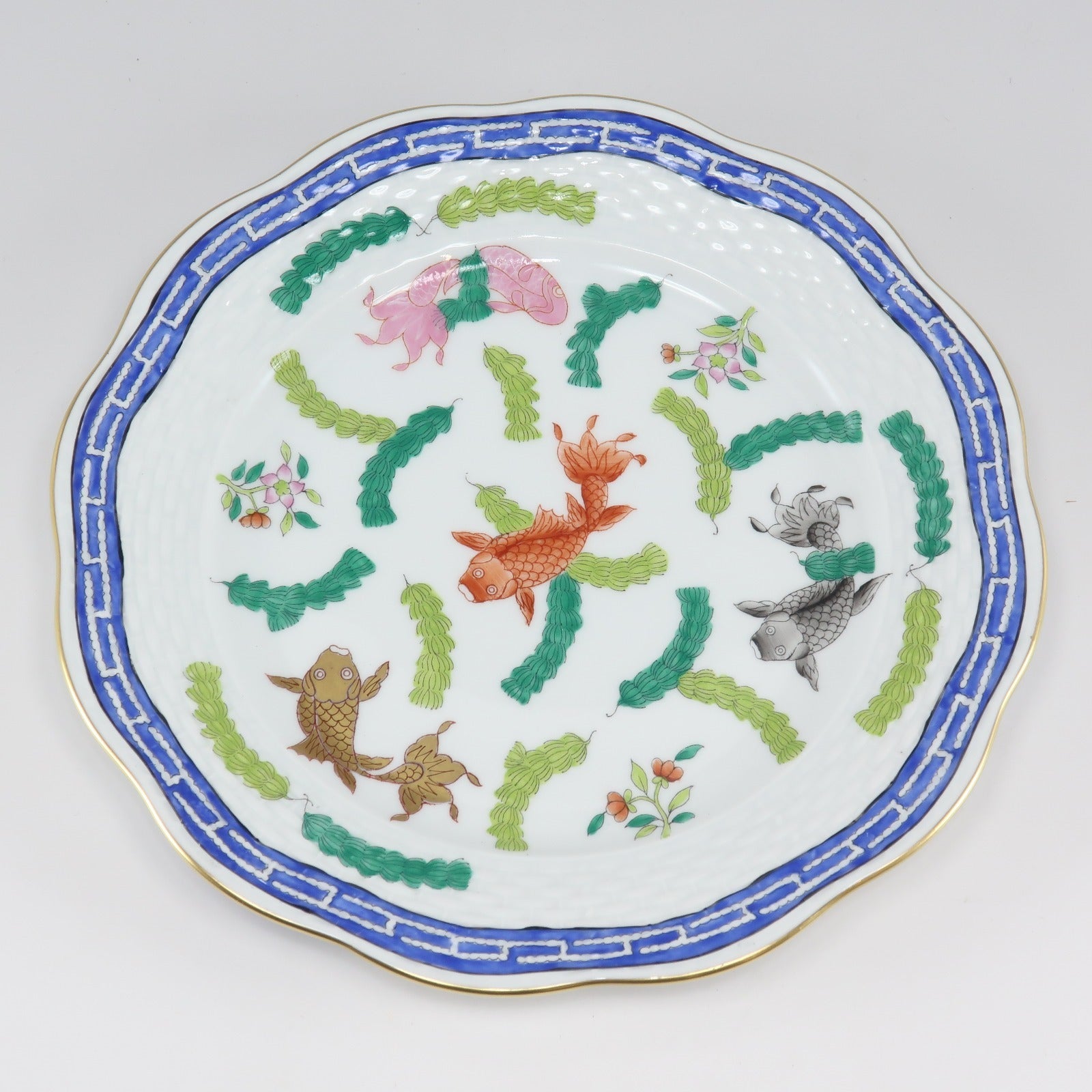 美品 Herend ヘレンド ポワッソン ケーキ皿 シノワズリ ヘレンド