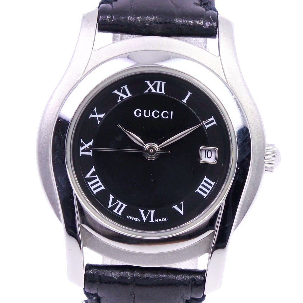 GUCCI] Gucci 5500L watch Stainless steel x leather quartz analog