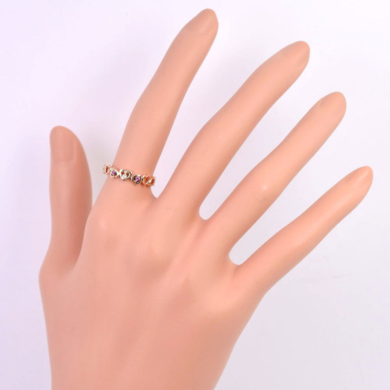 [4 ℃] Yon Sea 
 Anillo / anillo No. 11 
 K18 Pink Gold x Ruby x Diamond Red aproximadamente 1.9g Damas A Rank