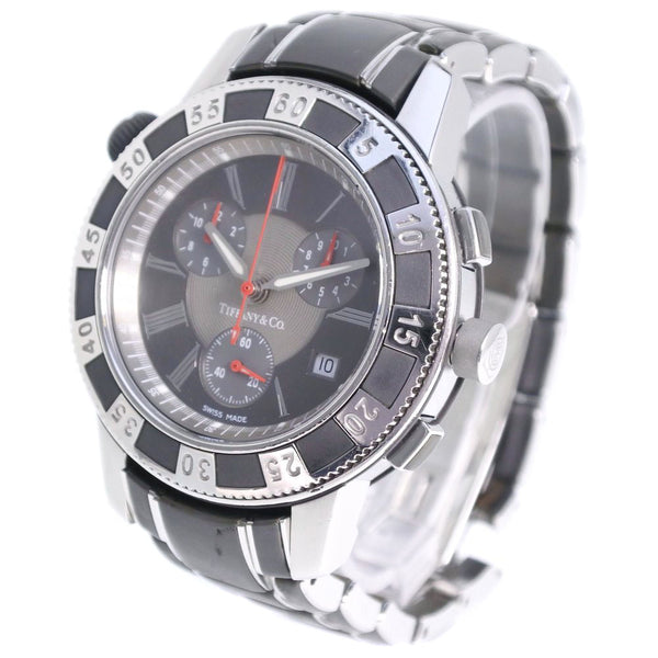 [Tiffany & co.]TIFFANY&Co. Mark Watch T-57 18014637 CRONOGRO DE CRONOGRO DE CARTZA DE CARACTRO DE SILVER DE ACERO INOXIDABLE
