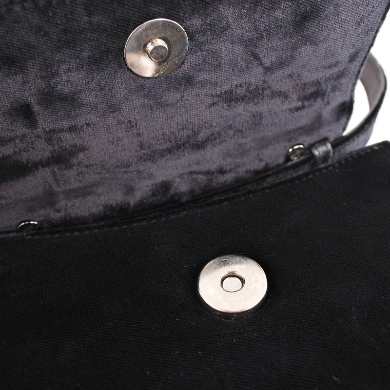 [Salvatore Ferragamo] Salvatore Ferragamo 
 2way bag handbag 
 Ganchini 21-5681/18 Velor Nero Black 2way Bag Ladies A-Rank