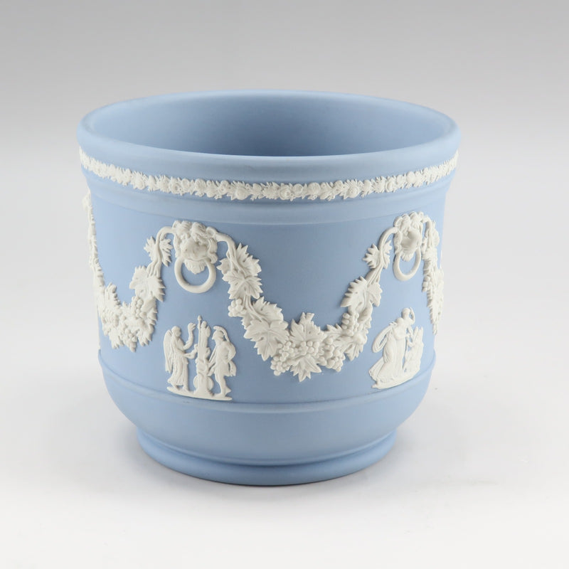 Wedgwood Wedgewood Jasper Flower Base/Flower Pot 12.5 × H11.4 (CM) Vase de cerámica Azul [21190303-01] Usado