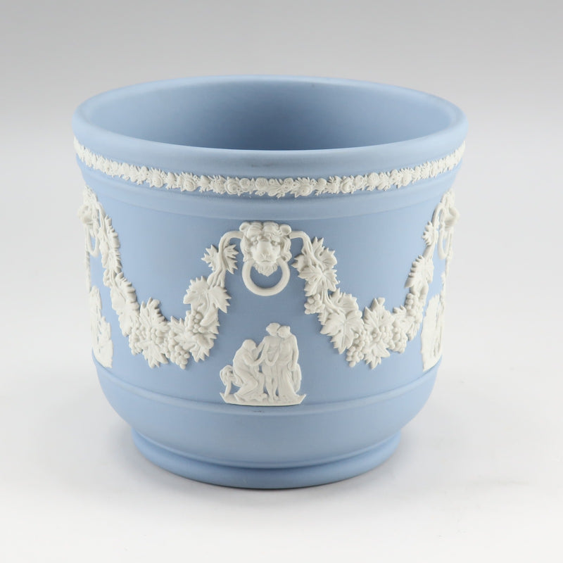 Wedgwood Wedgewood Jasper Flower Base/Flower Pot 12.5 × H11.4 (CM) Vase de cerámica Azul [21190303-01] Usado