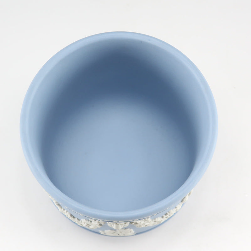 Wedgwood wedgewood jasper flower base/flower pot 12.5 × H11.4 (cm) vase pottery blue [21190303-01] Used