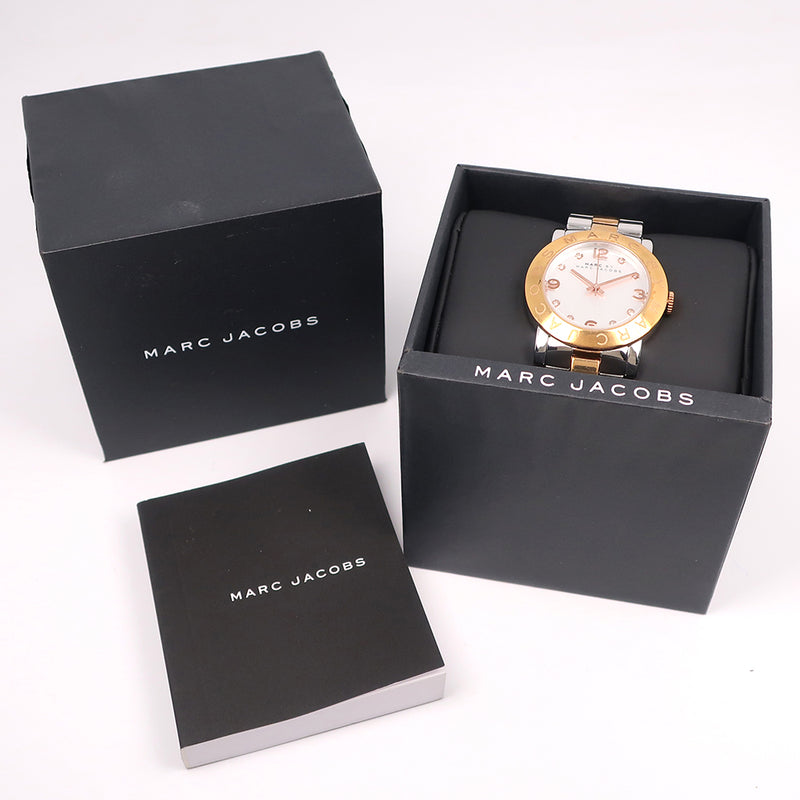 [Marc de Marc Jacobs] Mark por Mark Jacobs Watch Rhinestone MBM3194 SCEARDE ACEAR PINO DE ORO PIEL DIAL DE DIARIA